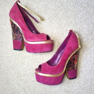 Suede 5.5" platform heels